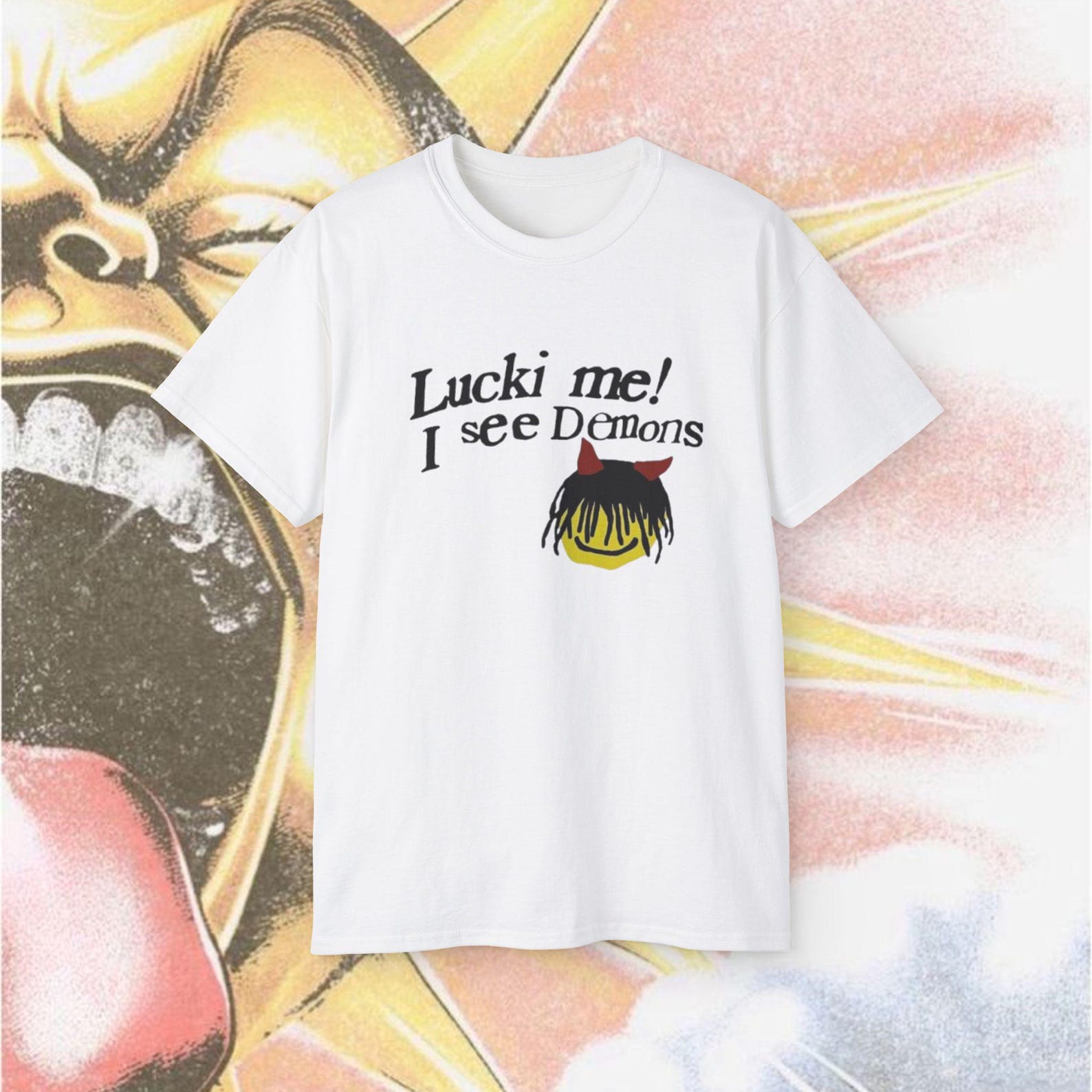 Lucki Me I See Demons, Lucki Freewave 3 Album Heavy Cotton Tee M