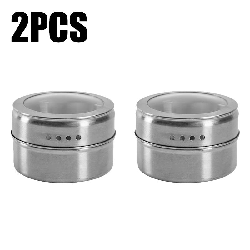 Stainless Steel Magnetic Seasoning Box Kitchen Seasoning Jar Household Wall Mounted Seasoning Bottle Seasoning Storage Jar