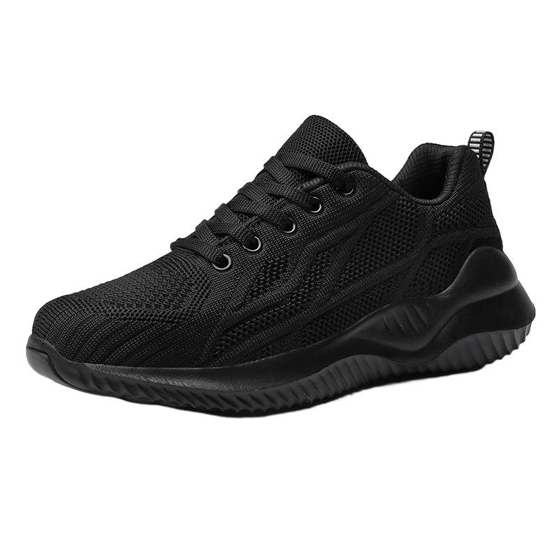 New pure white women's shoes sports shoes women's breathable mesh casual lightweight soft-soled student running shoes large size black shoes
