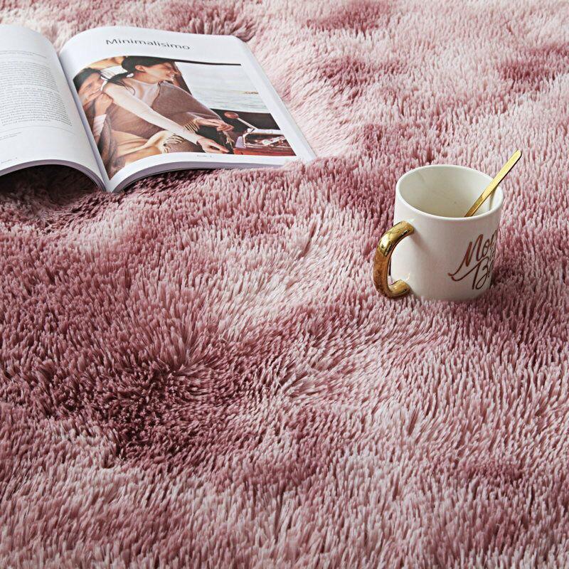 Soft Fluffy Carpet For Living Room Solid Color Plush Rug Children Bed Room Anti -Slip Floor Carpets Window Bedside Home Decor