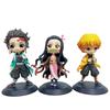 Anime 15cm Demon Slayer Figure Nezuko Tanjirou Zenitsu Inosuke Kyoujurou Giyuu Kawaii Qposket PVC Model Toys children Perfect Gift