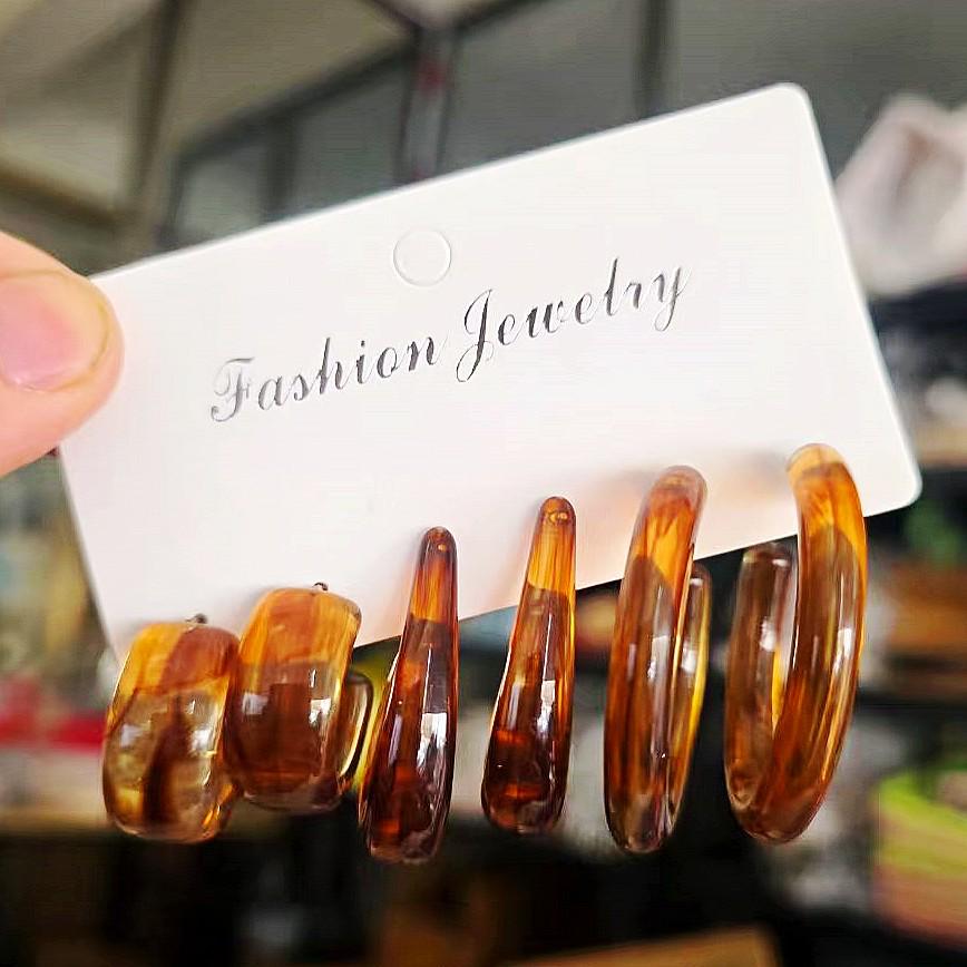 XP17 Gold Geometrisches Perlen-Creolen-Set