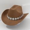 New Top Hat Western Cowboy Hat Metal Flower Rhinestone Gem Hat Chain Accessories Hat Strap Hat