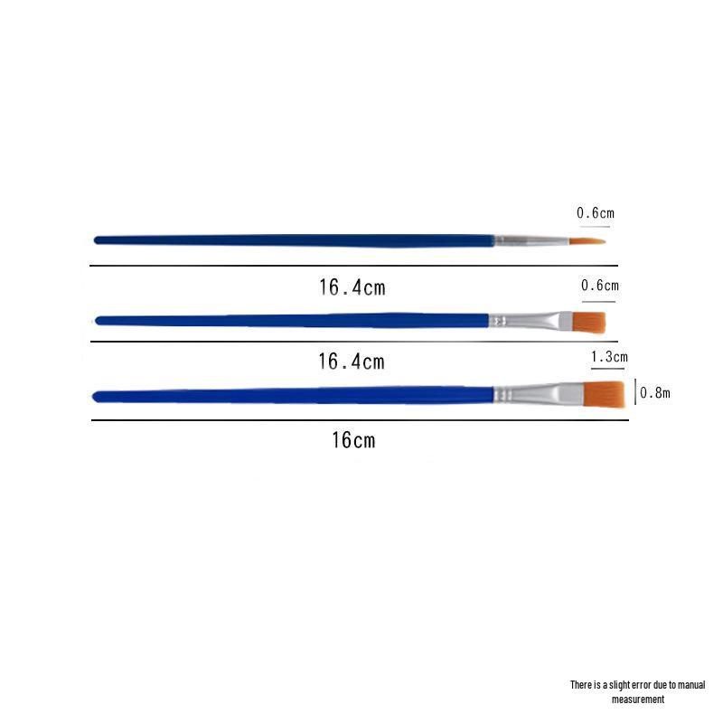 Nylon Flat Head Acrylic Paint Brush Set for Kids - Fine Tip Liner for Digital Art & Crafts