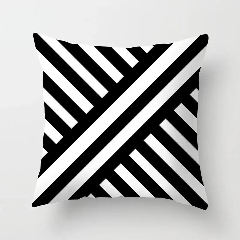 High-grade Black and White Geometric Irregular Pattern Pillowcase Office Living Room Home Pillowcase Car Ornaments