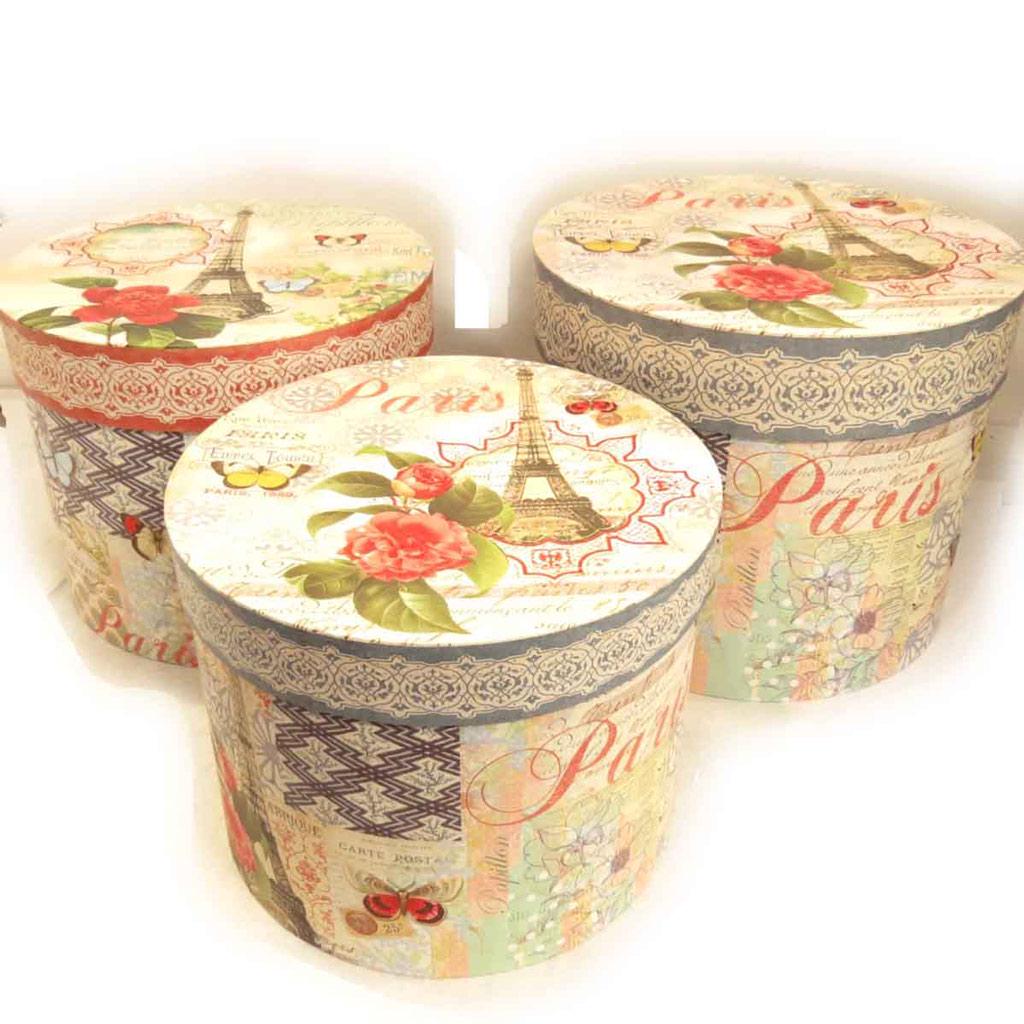 Les Trésors De Lily [J8368] - Set de 3 boîtes à Souvenirs 'Belle Epoque' beige multicolore