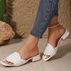 Fashion Fashion Summer Women Colorblock Braided Chunky Heeled Sandals Going Out Female Beach Shoes Korean Style High Heels Slippers