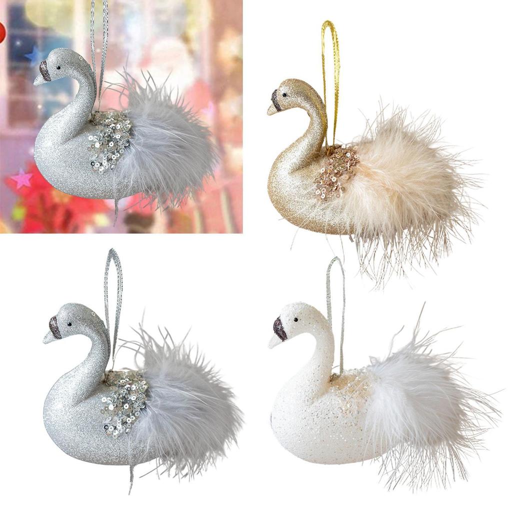 Weihnachts-Tier-Hängeornament, Niedlicher Schwanenanhänger, Weihnachtsdekoration Weihnachtsbaumschmuck
