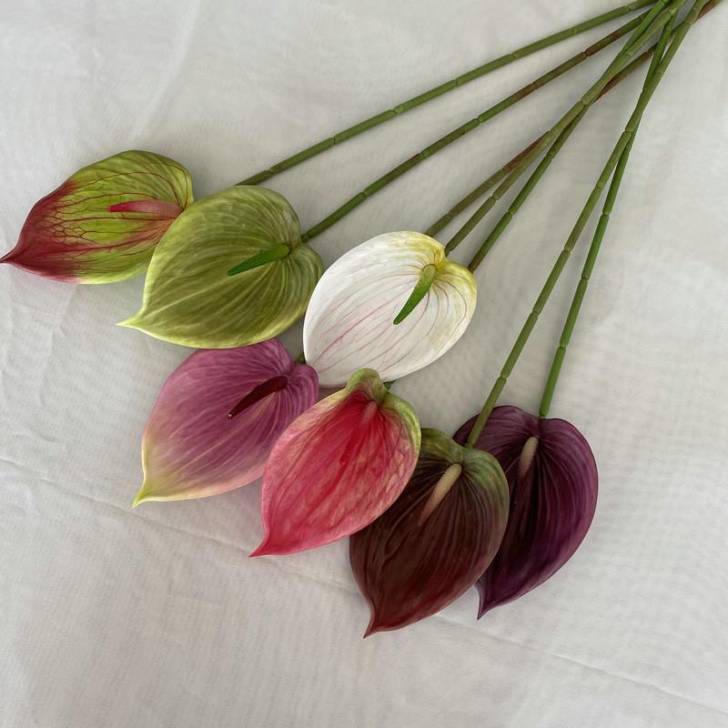 Faux Anthurium Plant Realistic Touch Indoor Outdoor Decoration For Photography Props