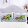 Cute Turtle Children's Bed Cartoon Animal Soft Microfiber Duvet Cover with Zipper Boy and Girl Bedding Set Adult Bedding