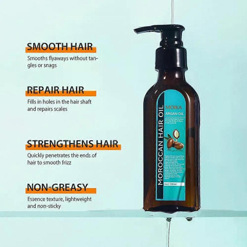 Moroccan Hair Essential Oil, Moroccan Argan Hair Oil, Nourishing Conditioning Hair Oil, Lightweight Non-Greasy Hair Treatment, Restores Healthy Shine 