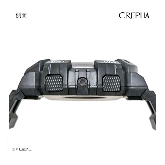 CREPHA Digital TELVA Multifunctional Life Waterproof 5 ATM Stopwatch Everyday Use Urethane Belt Black Men's Sports TE-D282-BK