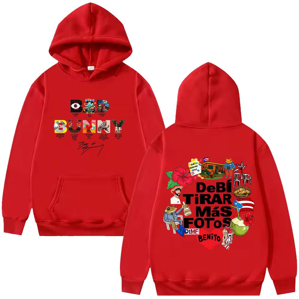Bad Bunny X Debi Tirar Mas Fotos World Tour 2026 Hoodie  Men's Clothes Casual Hoodie Retro Fashion Y2K Comfort Unisex Sweatshirt
