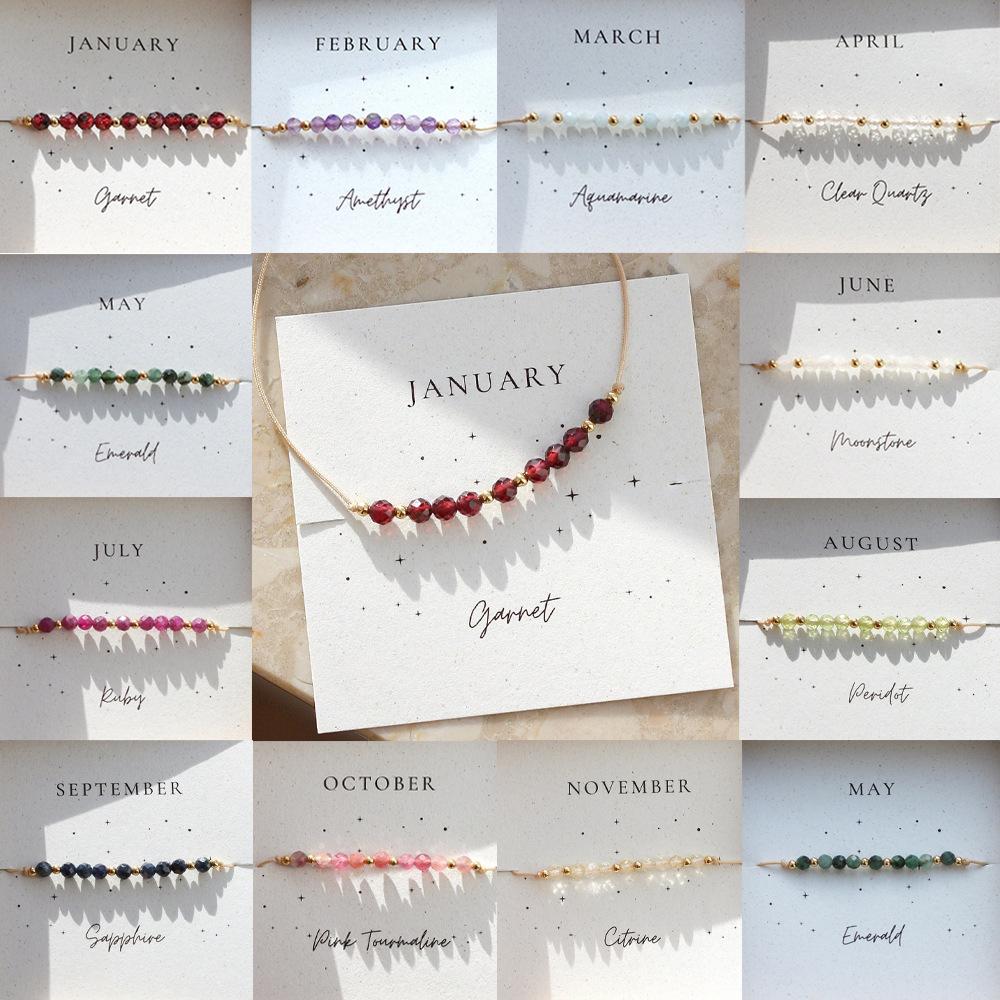 Garnet Stone Bracelet - Unique Design for Daily Wear, Trendy Birthstone Jewelry