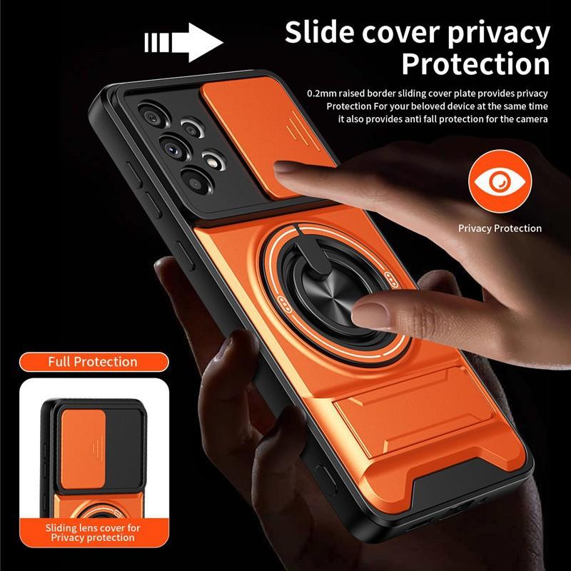 Suitable for Samsung S25FE Shunjia sliding window protective phone case S26 Ultra ring stand anti-drop protective cover