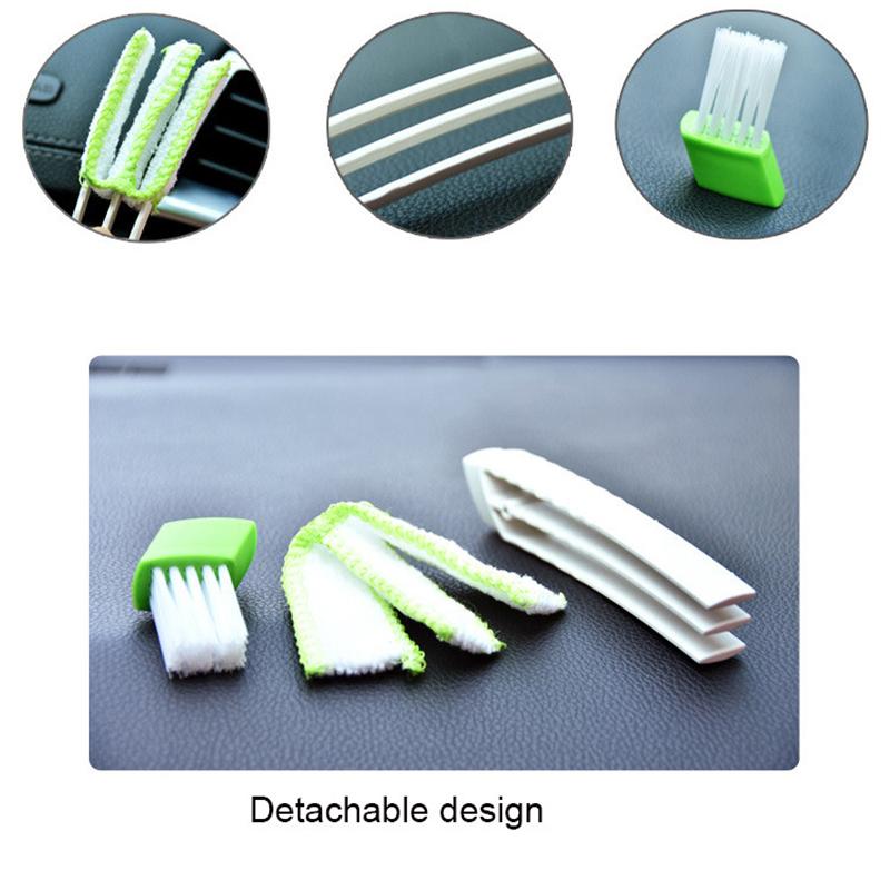 1Pcs Multifuncional escova de cabeça dupla saída de ar do carro esfregão escova de ar condicionado painel de instrumentos limpeza beleza
