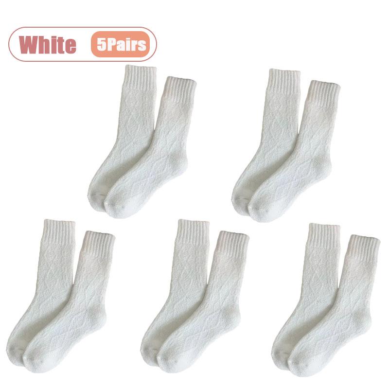 1-10Pairs Winter Plush Socks Women Thick Mid Calf Heating Thermal Long Socks Fall Cold Weather Maternity Postpartum Warm Sock