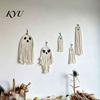 Bohemian Ghost Wall Decor Handmade Cotton Rope Hanging Ornament for Halloween, Indoor Outdoor Rustic Festive Atmosphere Props Pendent Front