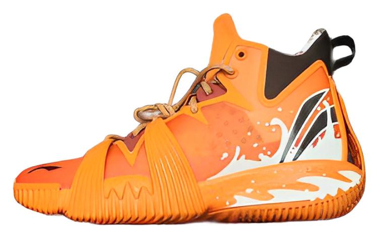 Li Ning Badfive 1 Badfive Нескользящие Износостойкие Средние Баскетбольные Кроссовки Мужские Оранжевые ABFQ015-6 44