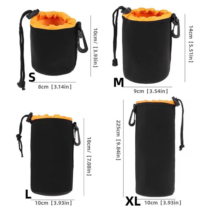 4 Pcs Waterproof Soft Camera Lens Pouch Bag Drawstring Protector Case For Canon Sony Nikon Dslr Video Lens
