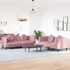 2 Piece Sofa Set with Cushions Pink Velvet