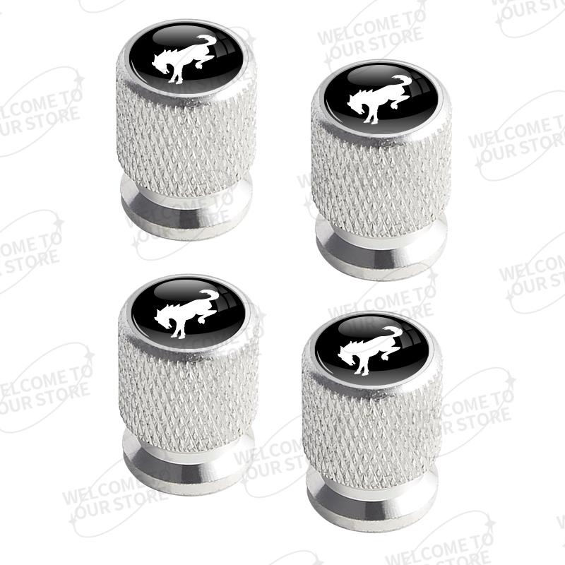 Aluminum For Ford Bronco Logo ST Line Focus Fiesta EcoBoost Hybrid 4pcs Car Decor Wheel Tire Valve Caps Stem Cover Accessories