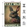 1pc Rabbit Metal Sign No Matter What The Rabbits Say Retro Signs Rustic Metal Funny Wall Decor for Home Club Pub 12x8 Inch