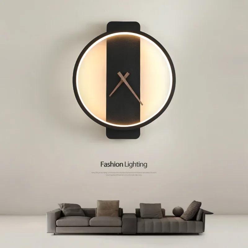 LED Wall Clock Modern Design Acrylic Electronic Living Room Lamp Wall Clock Lamp Nordic Creative Home Decoration Fixtures D4G9E9