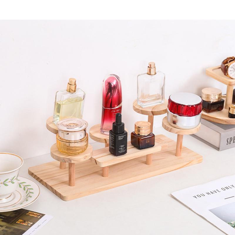 Wooden Multi-Tiered Coffee Cup Aromatherapy Perfume Figurine Display Stand Jewelry Storage Rack