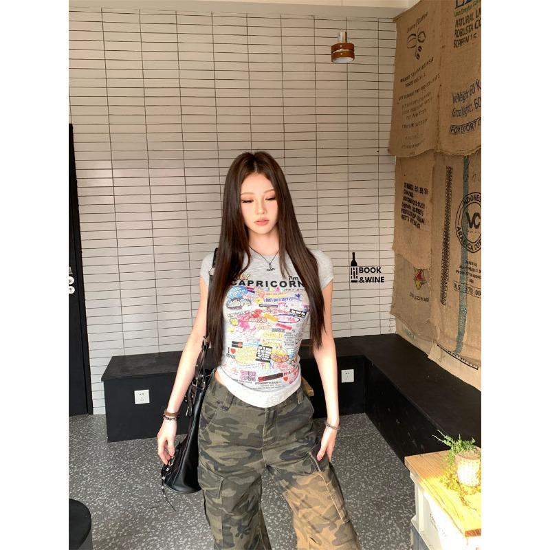 New Printed Short-sleeved T-shirt Summer Round Neck Top