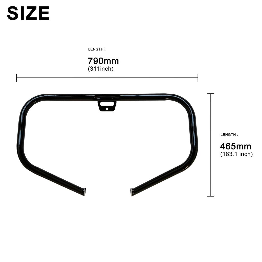 Black Circle Crash Bars for Harley Softail 18-26, Compatible with Touring Leg Shields