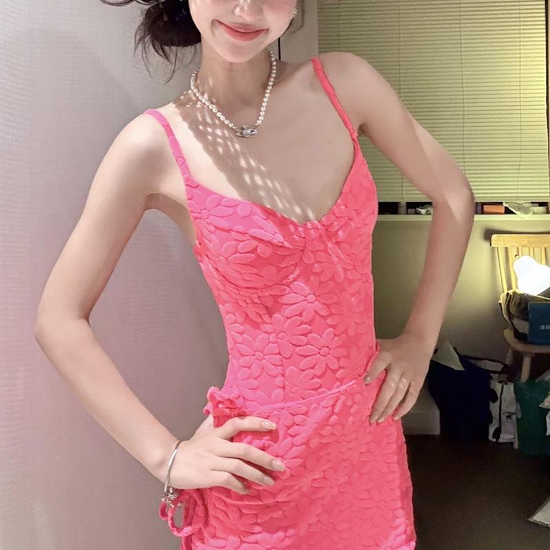 

Fair-Skinned Slimming Spaghetti Strap Underwire Swimsuit Dress, Two-Piece for Women with Small Chest, Hot Spring Style XL