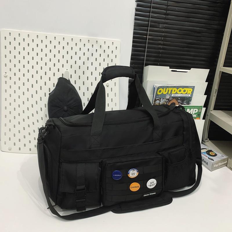 

Сумка для коротких поездок большой вместимости мужская сумка для ручной клади мужская сумка для хранения для улицы отделение для сухого и мокрого спортивная сумка для фитнеса чёрный