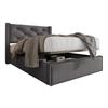 Hydraulisches Einzelbett Polsterbett 90x200cm, Bett mit Lattenrost, Moderner Bettrahmen mit Stauraum, Grau