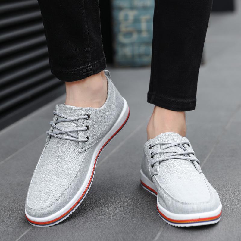 Summer Large Size Linen Lace-Up Casual Shoes for Outdoor Sports