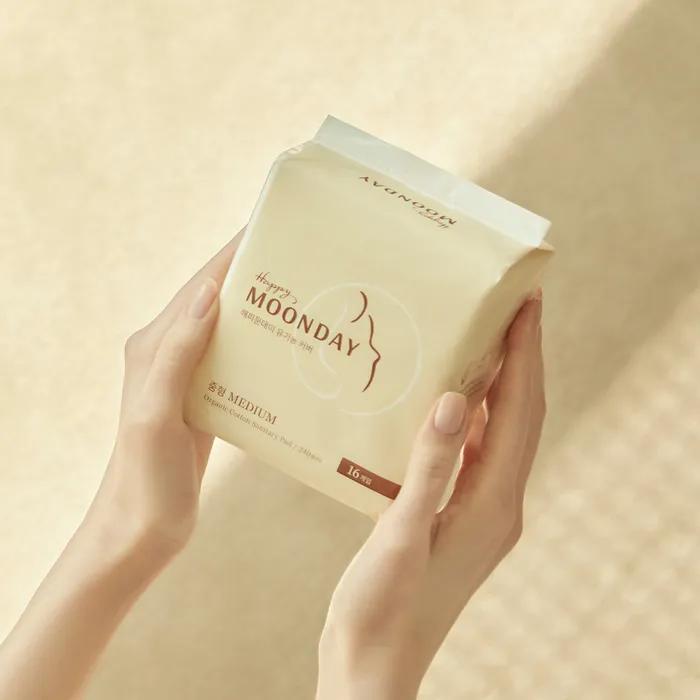 [Ekskluzywny]_[2PAK] Happy Monday_ Organiczny Podpaska/Tampon (Wybierz Aplikator)