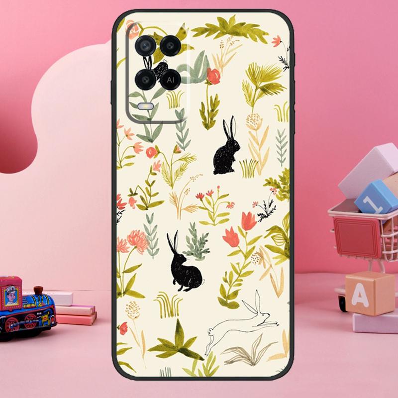 Rabbits Bunnies Case For OPPO A96 A76 A16 A54 A74 A54s A57s A53 A31 A5 A9 A52 A72 A15 A17 A57 A77 Fundas