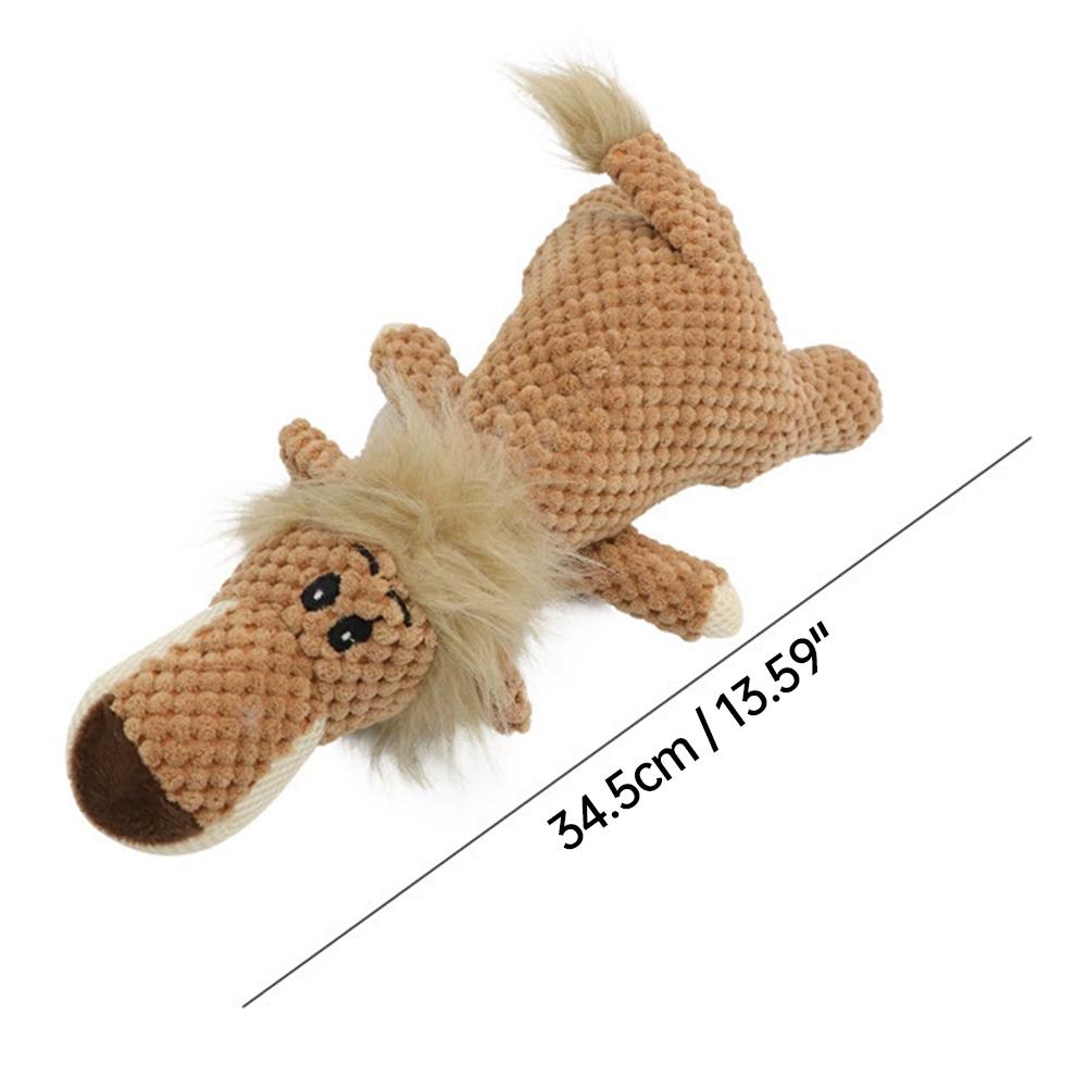 Squeaky Plush Dog Chew Toy for Teeth Cleaning Interactive Puppy Toy with Cartoon Design Washable Plush Toy for Dogs