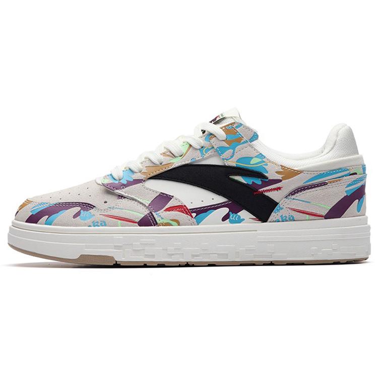 

New Anta Street Naughty Anti Slip Wear Resistant Low Top Skateboard Shoes Men s White Blue Purple 112238066-2 42