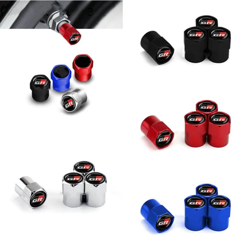 For Toyota ew124Pcs Car Wheel Tire Valve Caps Air Stem For Toyota GR Sport Gazoo Racing Yaris 86 Corolla Hilux Supra C-HR Tyre Plug Accessories