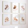 Cute Fox Deer Owl Rabbit Bear Cloud Sleeping Nursery Wall Art Canvas Painting Nordic Posters Prints Pictures Baby Boy Room Decor