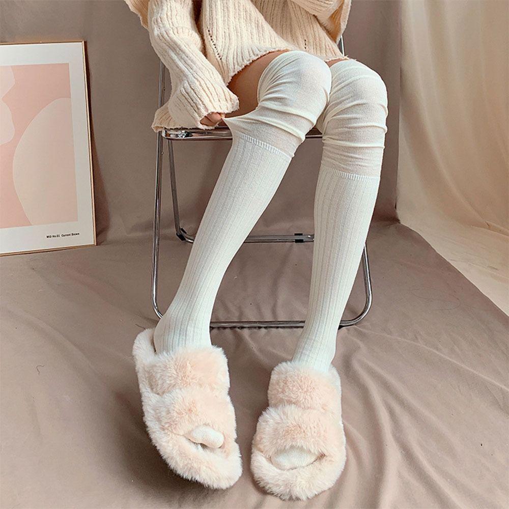 Over The Knee Thigh High Stockings Solid Color Women Hosiery Casual Tall Tube Leggings