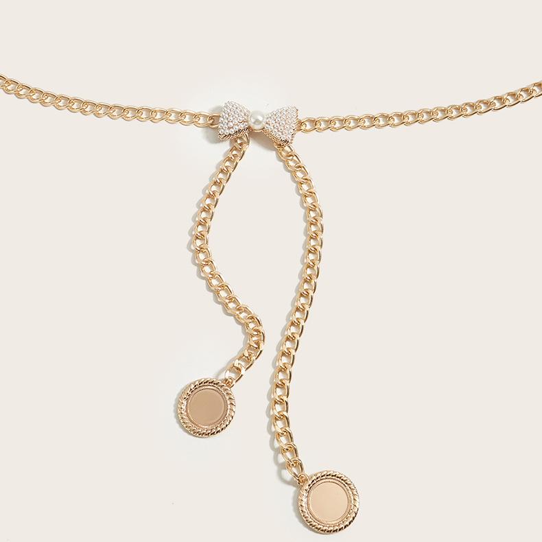 Metal Waist Chain Women'S Accessories Bow Buckle Trendy Spice Girl Body Chain Dress Belt Chain