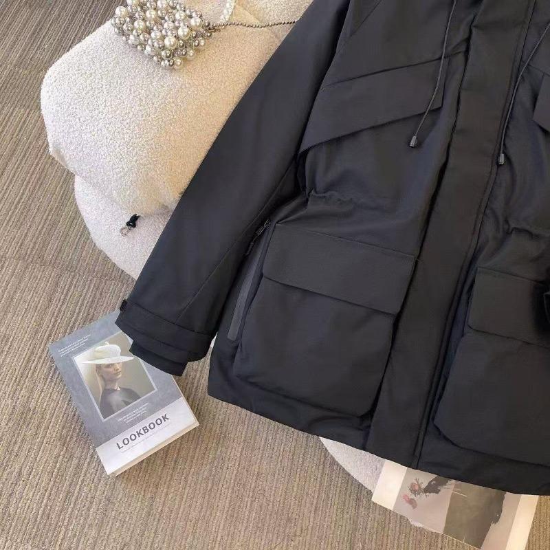 Ladies Down Cotton Jacket Hooded Thicken Warm Lady Outerwear Long Sleeve Women's Winter Parka Coat