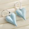1Pair Fashion Creative Light Luxury Enamel Heart Pendant Earrings Elegant Temperament Women Daily Exquisite Jewelry Accessories