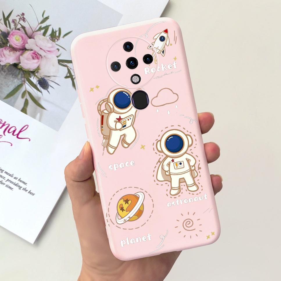 New For Tecno Spark 6 Case Space Astronaut Dinosaur Soft Silicone Black Pink Cover For Tecno Spark6 KE7 Bumper Phone Case Funda
