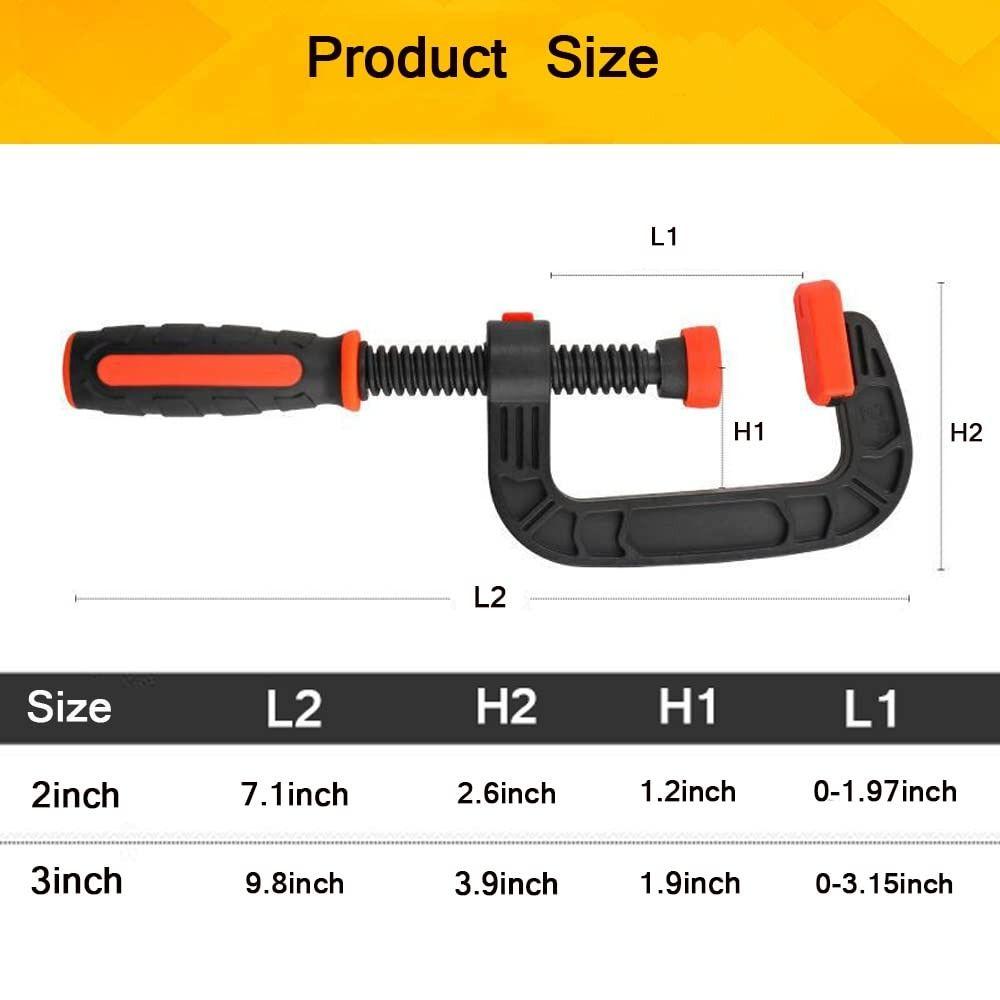 2PCS Heavy-Duty Construction Heavy-Duty Spring Clamps Quick-Grip Clamps  Woodworking Projects