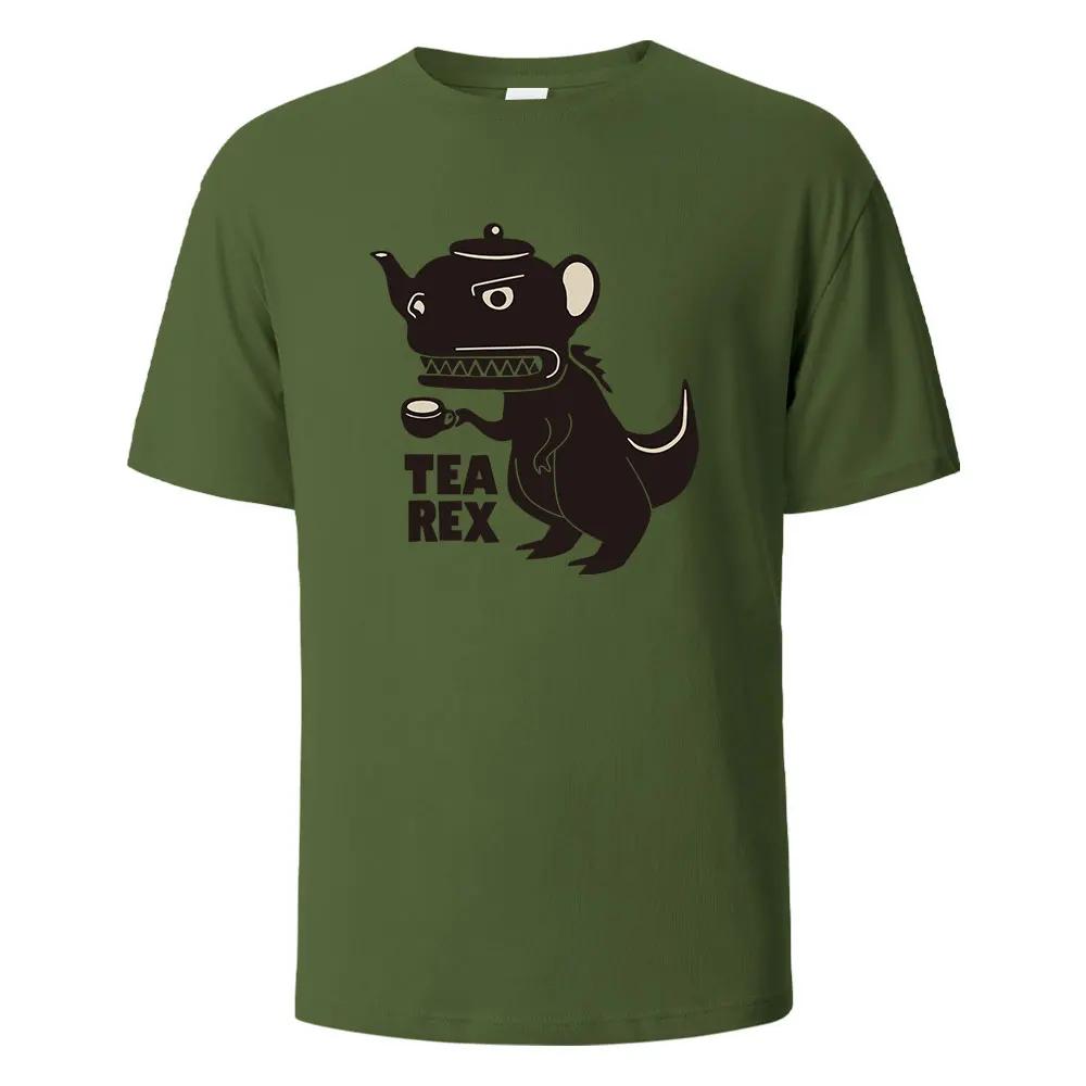 

Tea Rex Printing Men‘s T-shirt Street Casual Breathable Tees 100%Cotton Funny Tops Street Oversized T-Shirts For Men Women Oneck 4XL