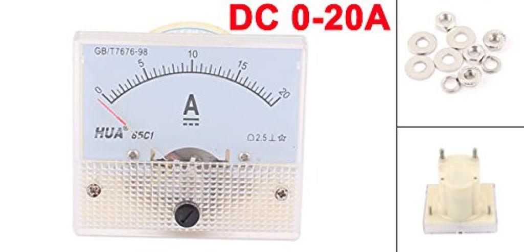 Uxcell 85C1 Analoges Strom-Panel DC für Automobil-Schaltung Amperemeter 1 Stück Messgerät, 0-20A, 64x43x56mm, Testen, Laden, Messgerät,