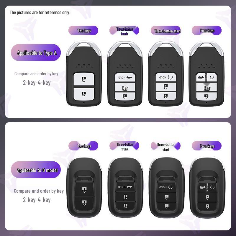 Honda Key Case for Insight, CRV, XRV, Civic, Odyssey, Guandao, Haoying Style, and URV Models